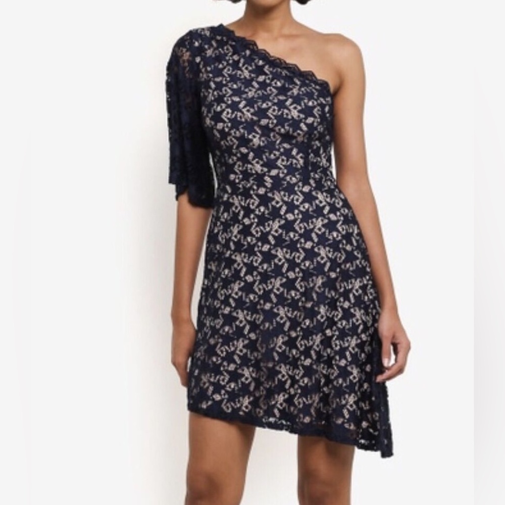 NWT TOPSHOP Star Print Mini Dress, Sz US 8, Blue